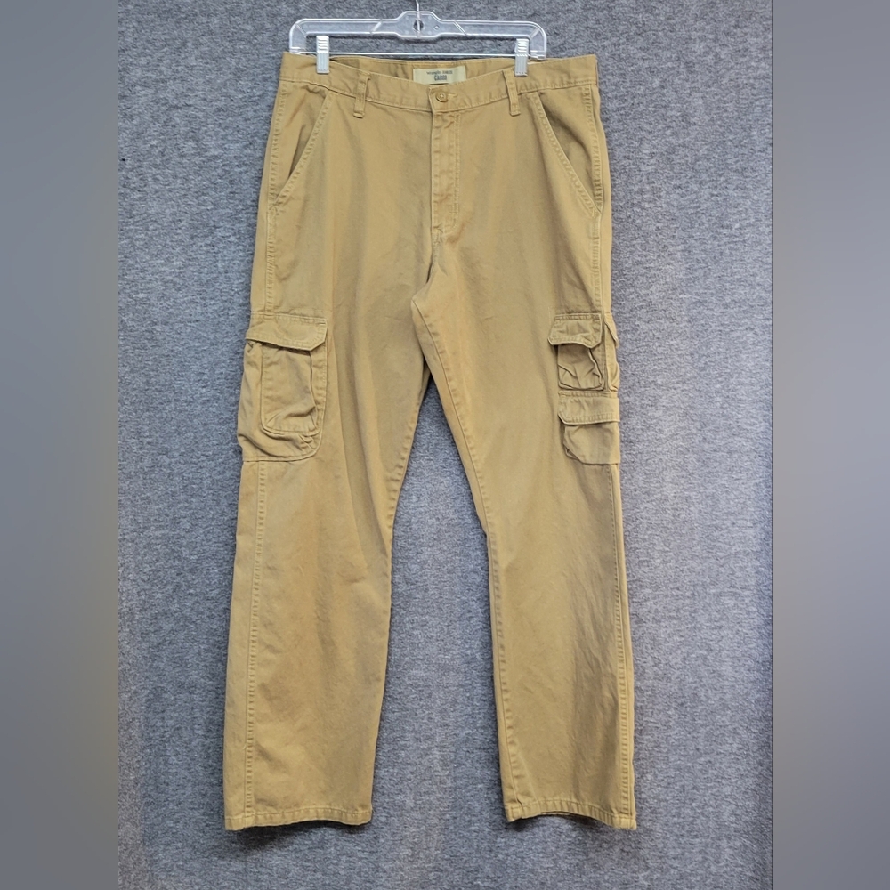 Wrangler 100% Cotton Brown Cargo Pants Size 34 X 32"
